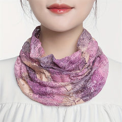 Lace Neck Gaiter Butterfly Print Veil Thin Breathable Sunscreen Face Covering