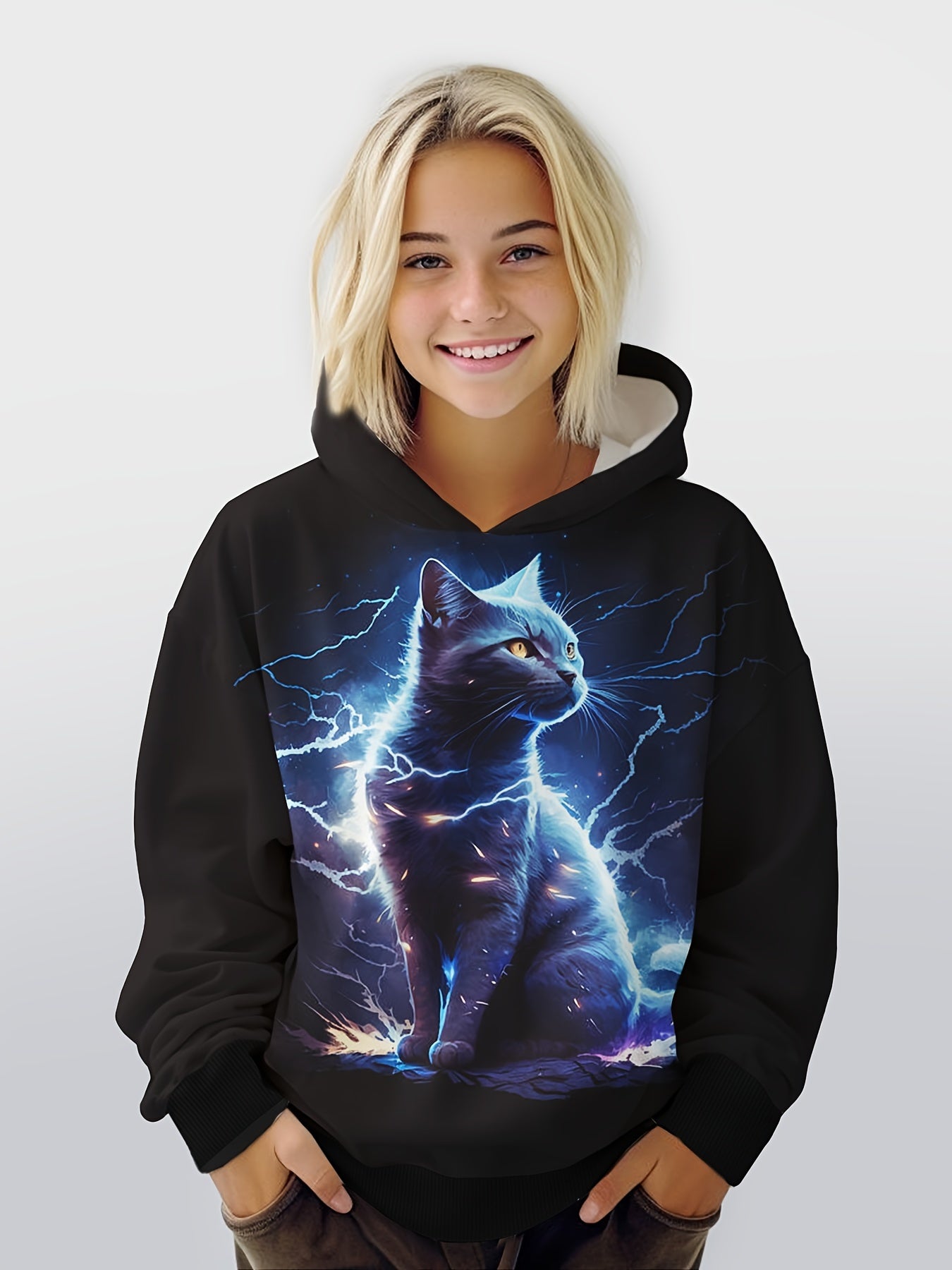 Lightening Kitty Hooded Sweatshirt for Kids