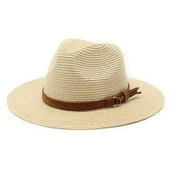 Summer Fedora Straw Hat Wide Brim Beach Vacation
