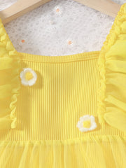 Girl's Flutter Sleeve Princess Dress Ruffle Tulle Birthday Party Evening Prom