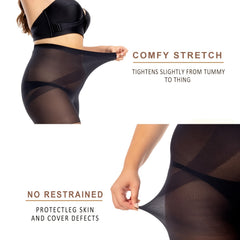 2 Pairs Plus Size Control Top Sheer Tights Set