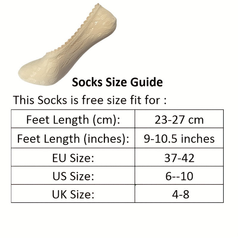 5 Pairs Floral Lace Ankle Socks Lightweight Low Cut Women's Stockings