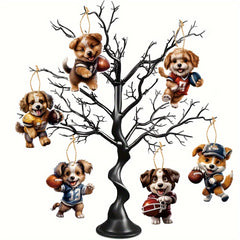 6pcs Dog Football Ornaments For Coach Gift School Football Team