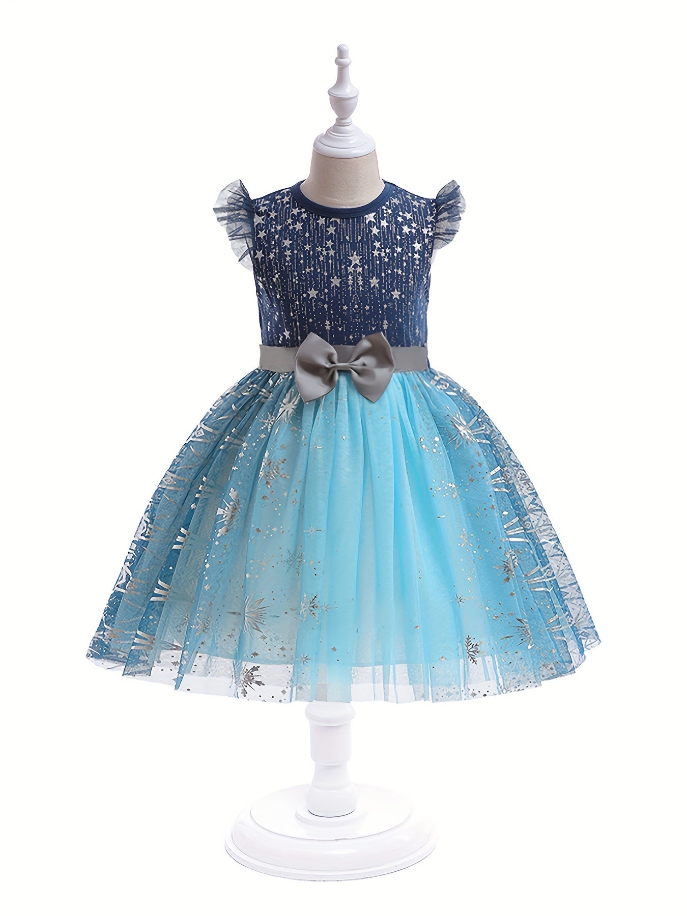 Sequin Moon And Stars Tutu Princess Dress With Bow