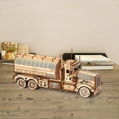 DIY Tanker Puzzle Toy Kids Gift Wooden 3D Piggy Bank