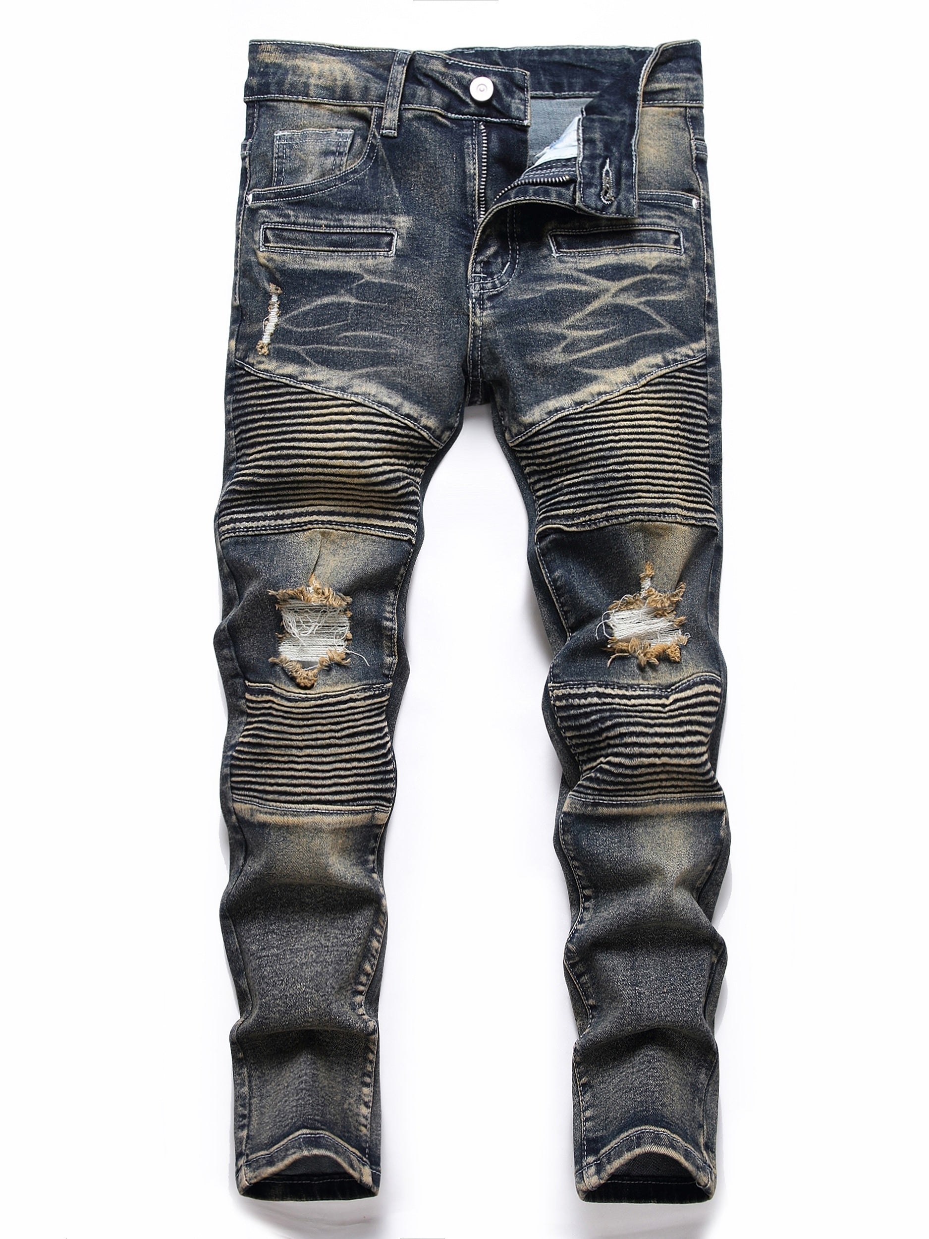 Boys Ripped Denim Jeans Long Pants for Kids