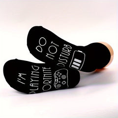 Letter Anti Slip Crew Socks Cotton Floor Holiday Novelty Socks