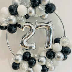 Silver Balloon Garland Kit 187pcs for Wedding Birthday Halloween Party Decor
