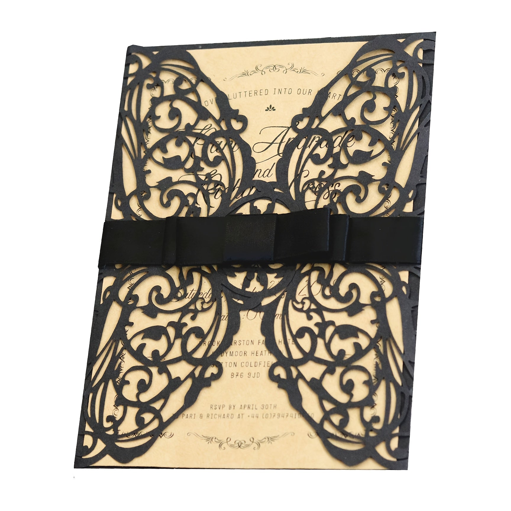 Halloween Laser Cut Engagement Invitations Set of 4