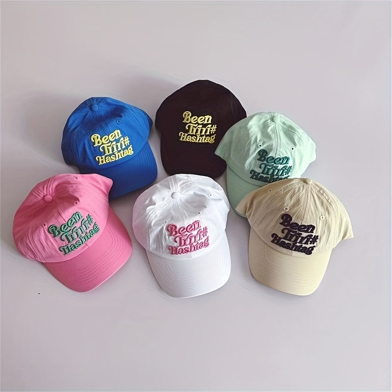 Kids Sunshade Breathable Baseball Cap with Letter Embroidery