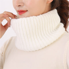 Thin Reversible Knit Scarf Ribbed Mini Snood Neck Warmer