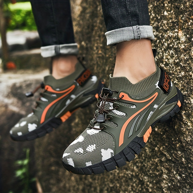 Women's Camo Pattern Hiking Shoes Lace Up Trekking Shoes