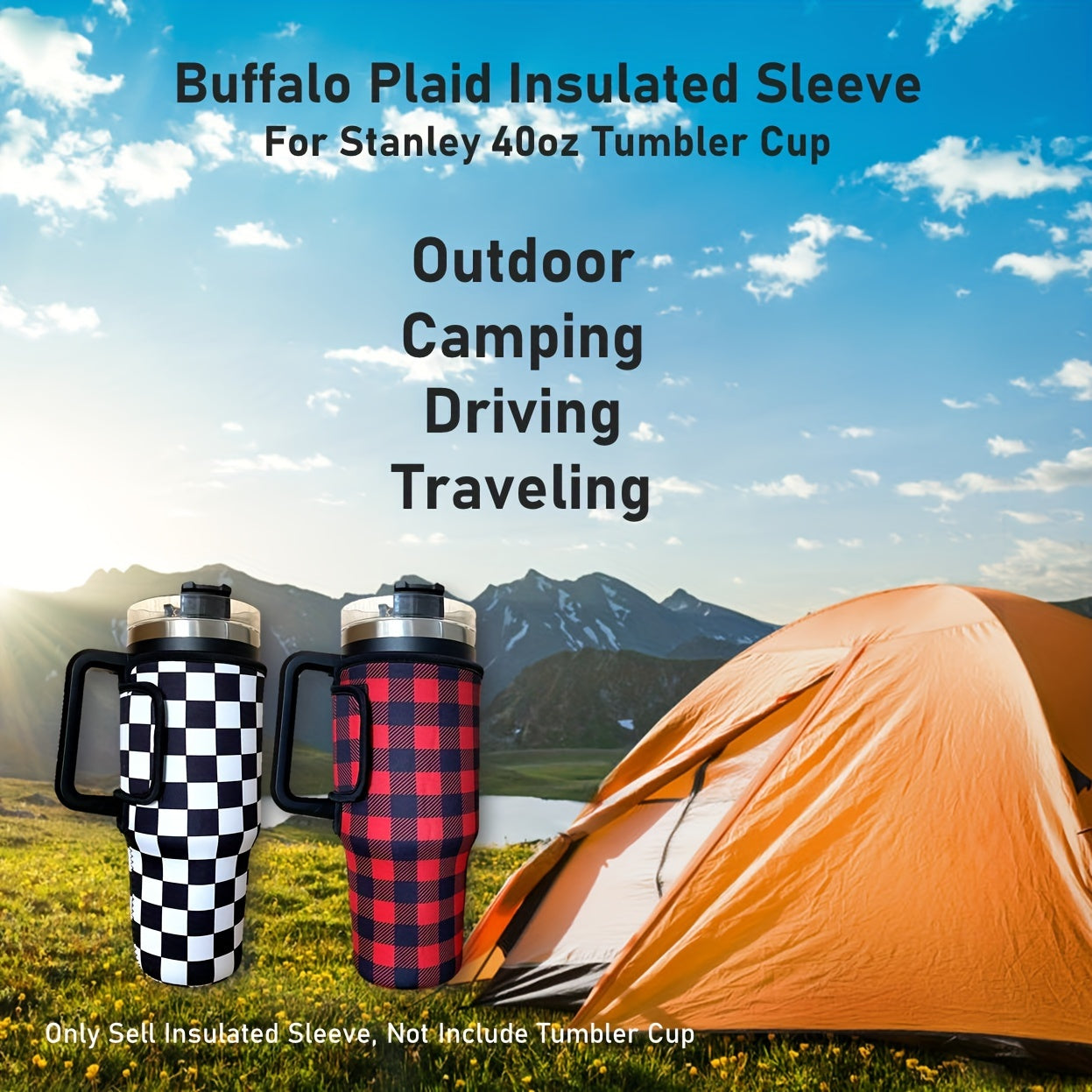 40oz Tumbler Insulated Sleeve, Outdoor Camping Protective Cover