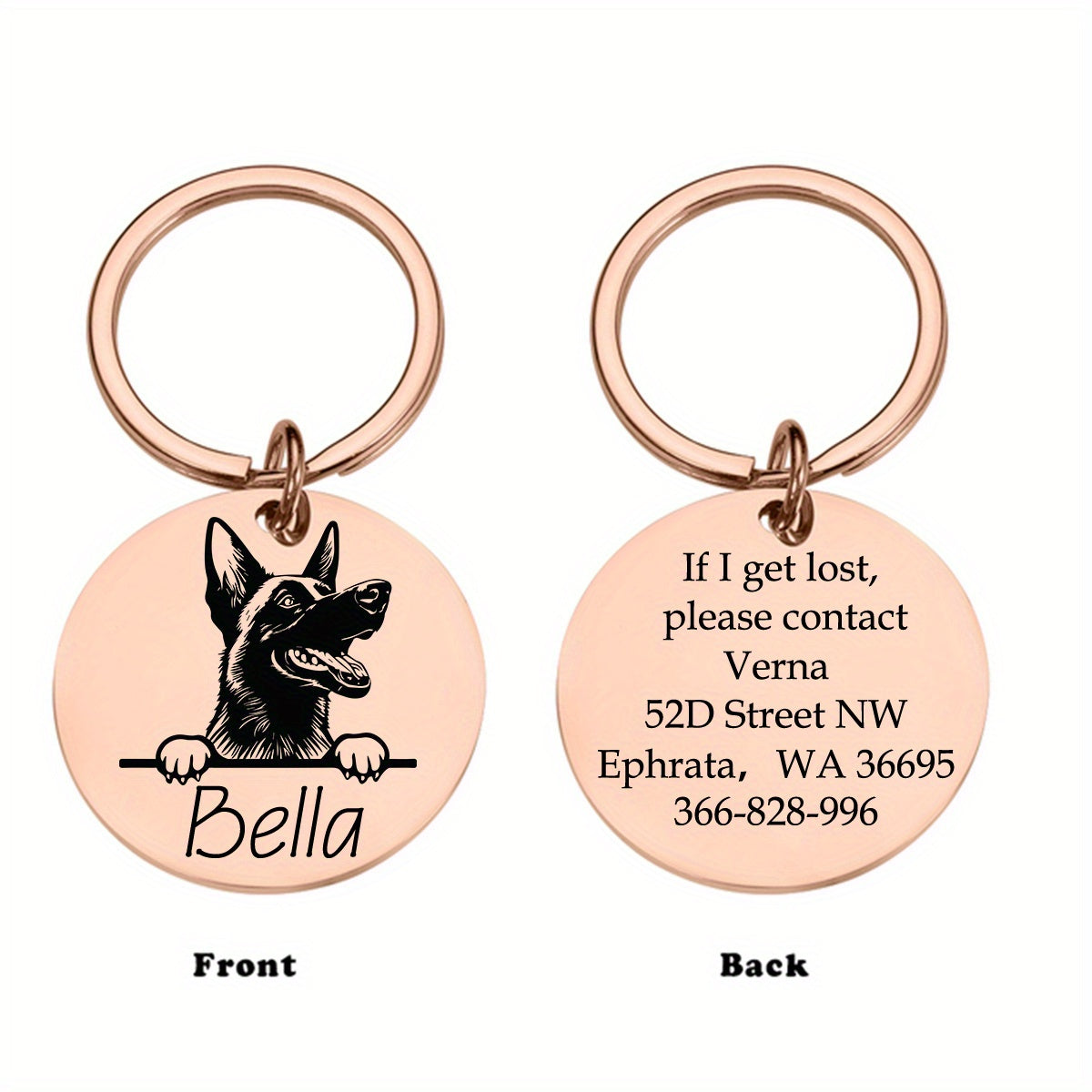 Custom Engraved Stainless Steel Pet ID Tag for Dogs and Cats