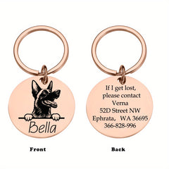 Custom Engraved Stainless Steel Pet ID Tag for Dogs and Cats