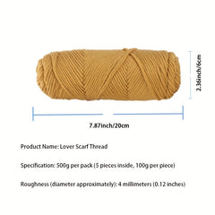Soft Yarn For DIY Gift Comfortable Chunky Knit Supplies 500g