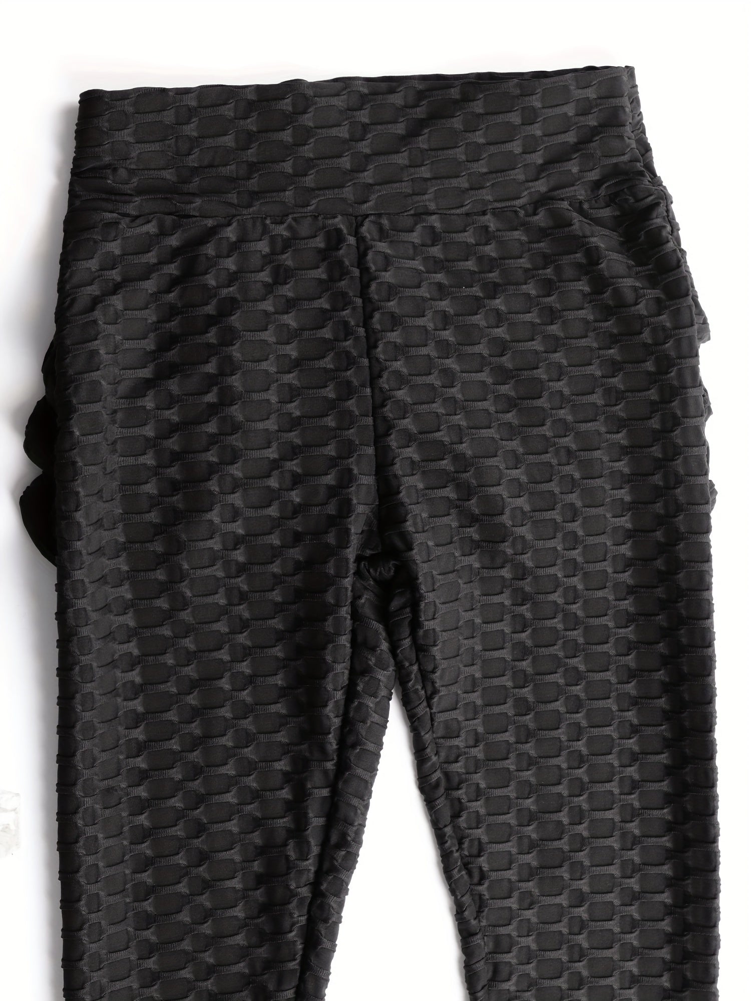 Honeycomb Ruffle Workout Leggings High Waist Yoga Pants