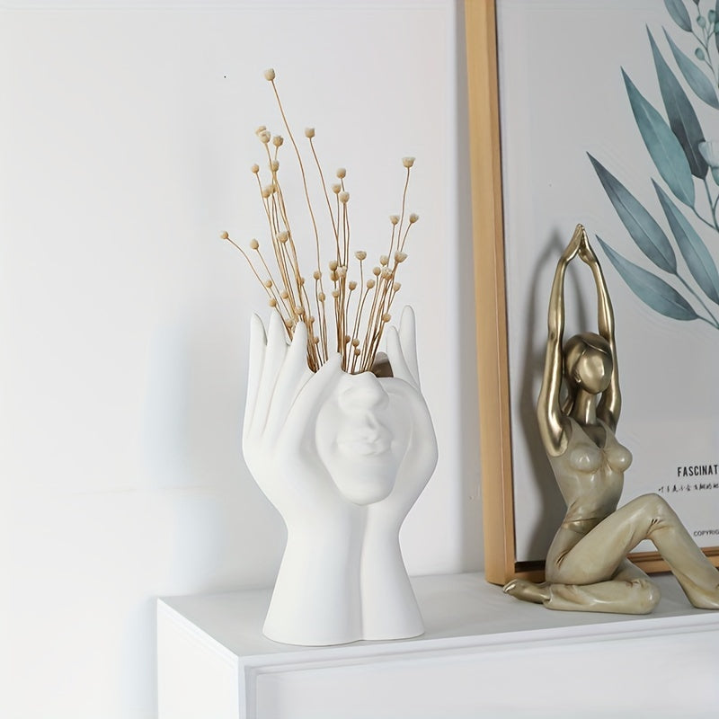 Unique Girl Face Resin Vase Flower Pot for Home & Garden
