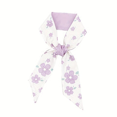 2pcs Coffee & Pink Skinny Scarf Long Ribbon Neckerchief Twilly Scarf