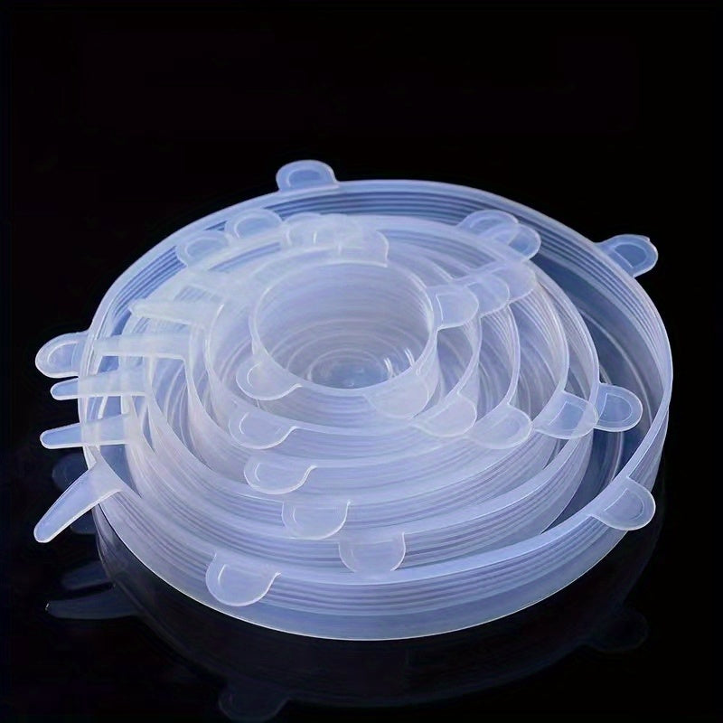 6pcs Silicone Stretch Lids BPA-Free Reusable Food Bowl Covers