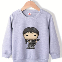 Cartoon Violin Girl Sweatshirt Top for Girls