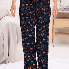 Pumpkin Print Sleep Bottoms Women's Pants