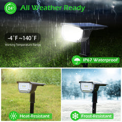 4pcs Solar Lawn Lights Outdoor Waterproof Spotlights 67 LED RGB Floor Lights