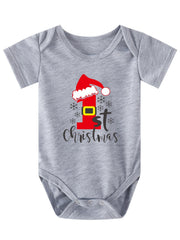 Newborn Romper Infant Baby Short Sleeve Bodysuit Christmas Outfit
