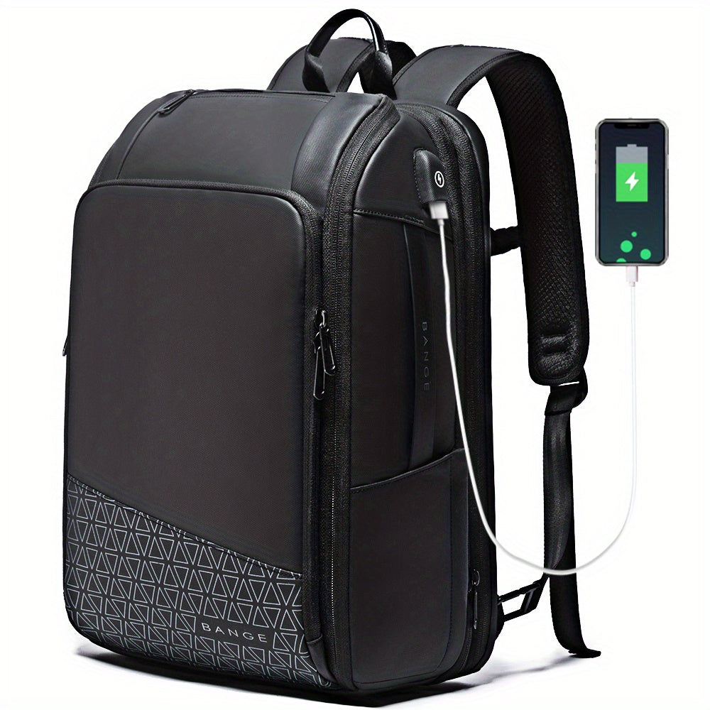 Expandable Travel Business Laptop Backpack Waterproof USB Charging Port