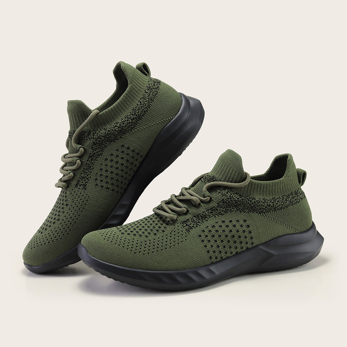 Men's Mesh Running Sneakers Lace-Up Shoes