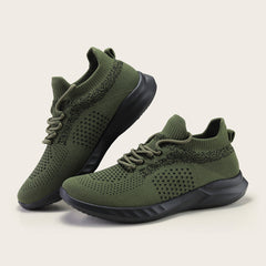 Men's Mesh Running Sneakers Lace-Up Shoes