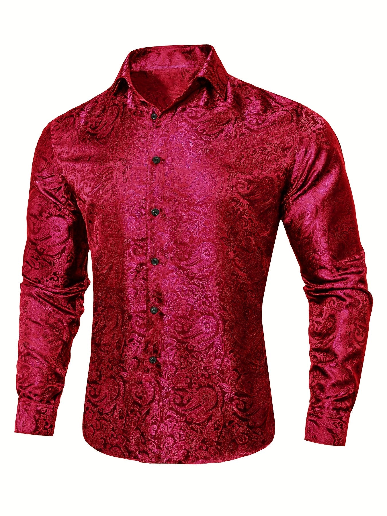 Paisley Print Men's Casual Button Up Long Sleeve Shirt