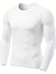 2pcs Men's Compression T shirt Long Sleeve High Stretch