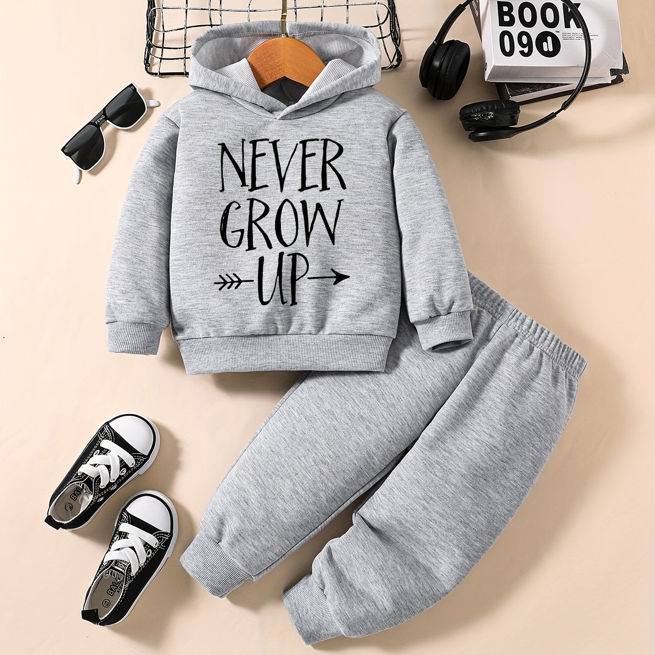 Baby Boy Casual Outfit Graphic Sweatshirt Pants Set Kids Clothes