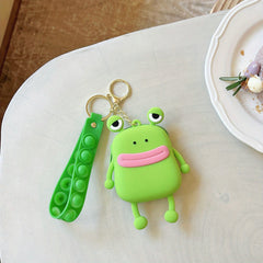 1pc Frog Shape Coin Purse Soft Silicone Bag Funny Strap