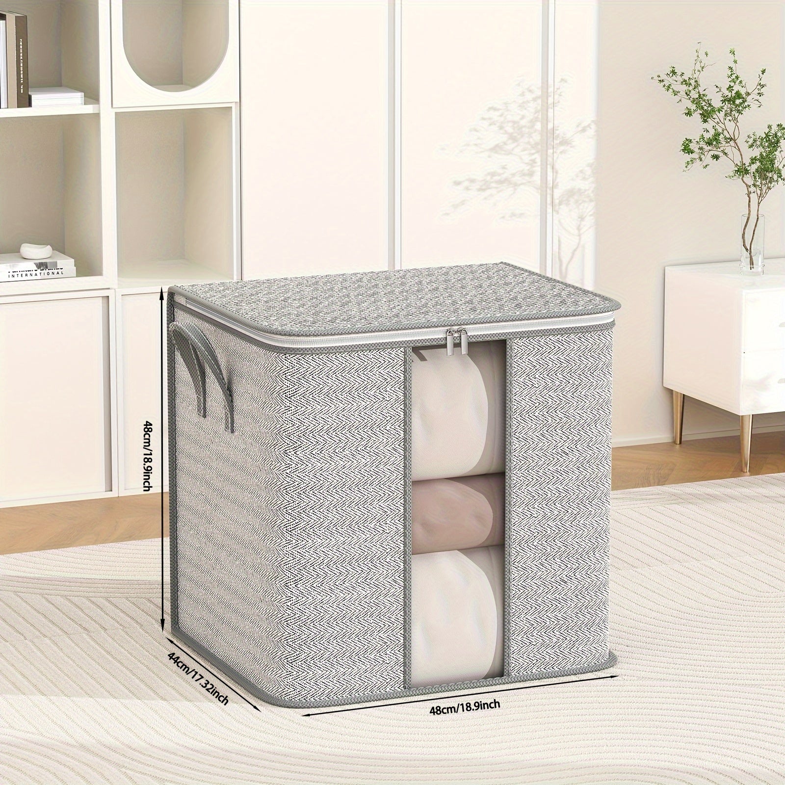 Portable Clothes Storage Bag with Window - Space Saving Organizer
