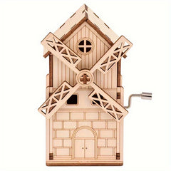 3D Puzzle Windmill Music Box Wooden Toy