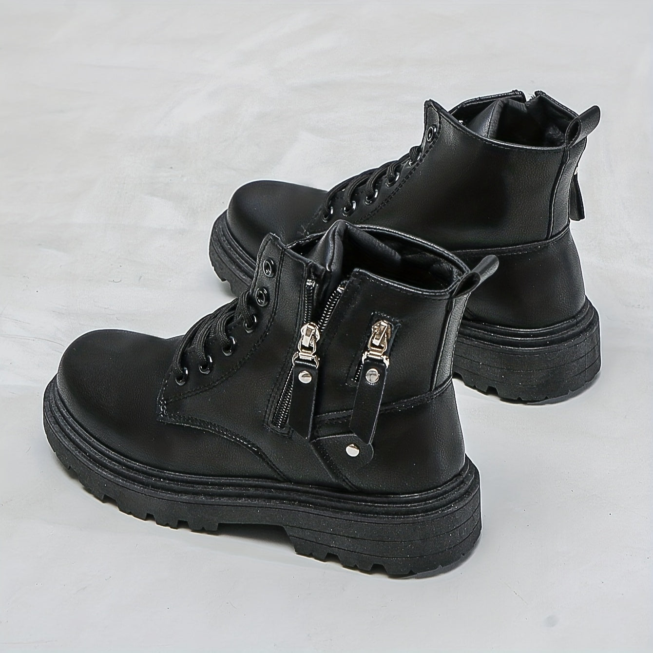 Women's Non-slip Zipper Snow Boots - Warm Thick Bottom Sneakers