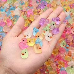 24 36 48 Glow in the Dark Mini Yellow Duck ABS Resin DIY Garden Decor
