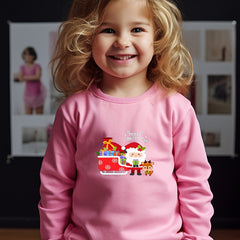 Christmas Graphic Pullover Girls Sweet Sweatshirt Kids Gift