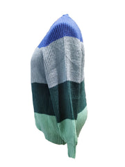 Colorblock Long Sleeve Open Front Cardigan