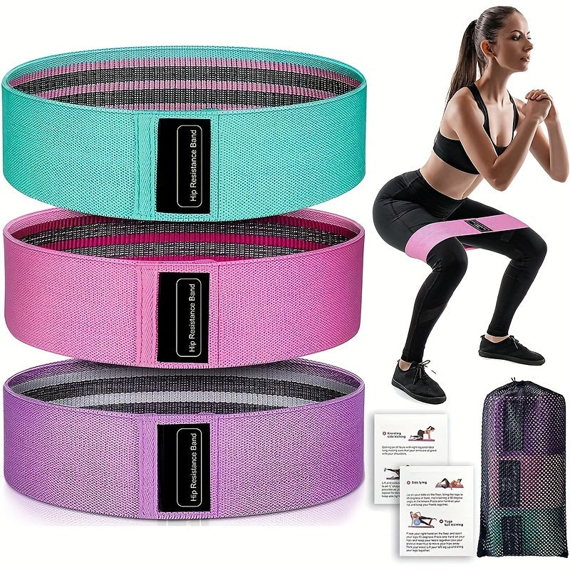 3pcs Yoga Resistance Bands Booty Leg Lifting Pilates Training