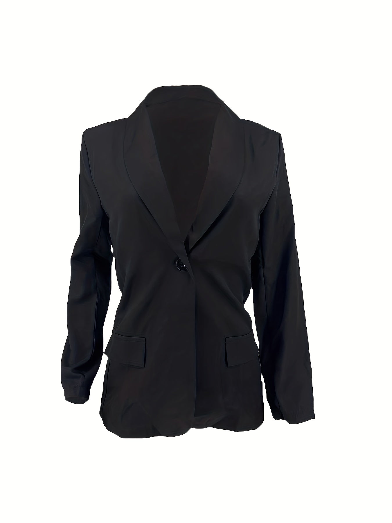 Solid Blazer One Button Shawl Collar Long Sleeve Outerwear