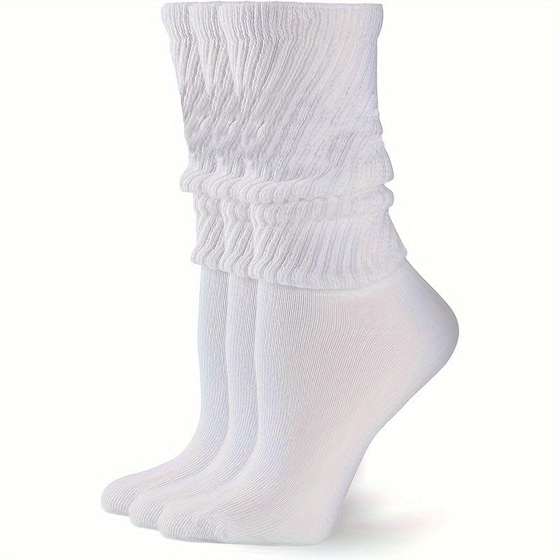 Cotton Slouchy Socks For Men And Women - Chunky Stacked Scrunch Socks