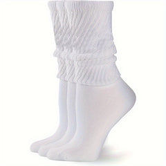 Cotton Slouchy Socks For Men And Women - Chunky Stacked Scrunch Socks