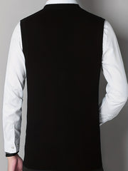 Vintage Style V Neck Button Up Cardigan Vest for Men