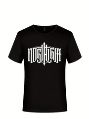 Stylish Letters Print Round Neck T shirts Causal Sports Tees For Men
