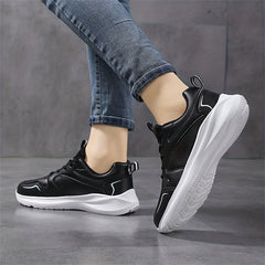 Women's Non Slip Lightweight Lace Up Running Shoes Waterproof Soft Sole