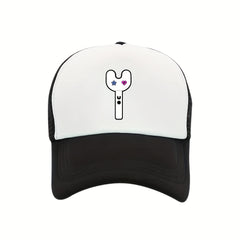 Y2K Print Causal Trucker Hat & Mesh Baseball Cap Sunshade Dad Hats