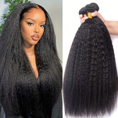 3pcs 10-30in Brazilian Human Hair Weave Wigs 10A Kinky Straight Bundles